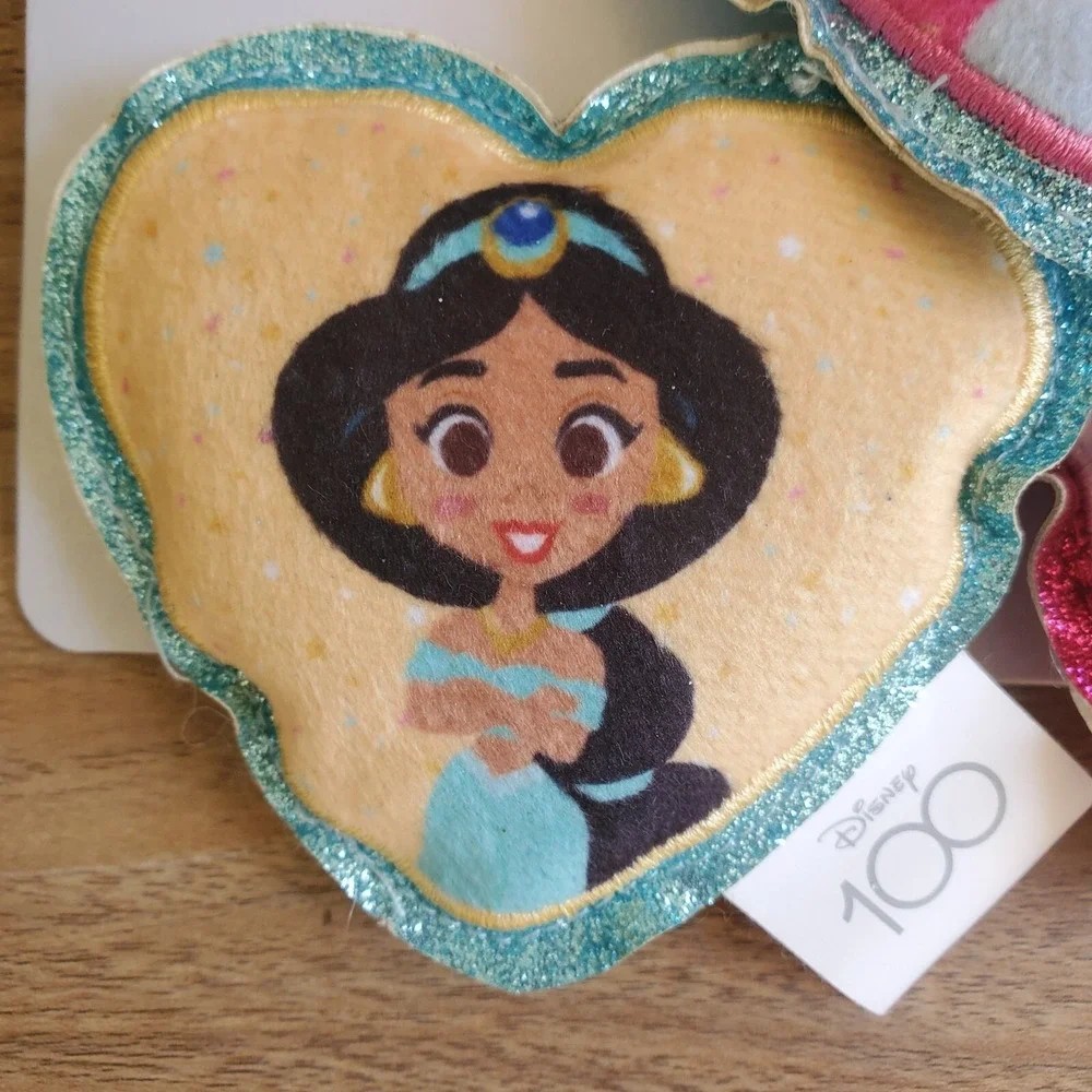 Disney 100 Princess Heart Catnip Cat Toy 3 Pack Jasmine Cinderella Belle Glitter